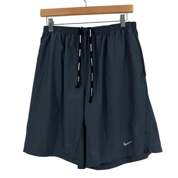 Nike Dri-FIT Athletic Shorts Mens L Dark Gray Drawstring Gym Running Lightweight - Picture 1 of 5